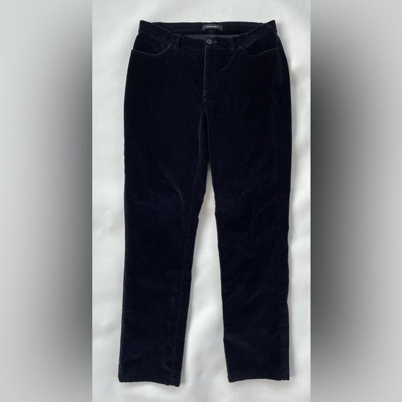Lafayette 148 New York Women’s Black Blue Velvet Pants Size 8 - Picture 1 of 10